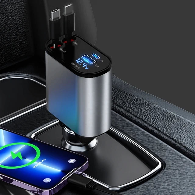 4 in 1 Retractable Car Charger